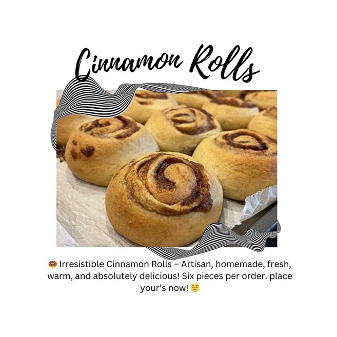 Sem's Cinnamon Rolls, 6 pieces per Order